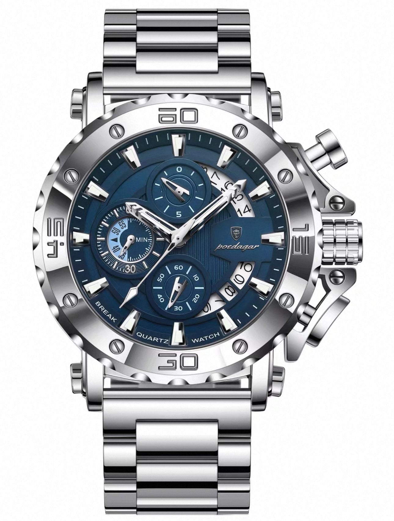 Genuine Swiss Men's Watch Luminous Business Multi-Functional Waterproof Casual New Watch Men's Quartz Watch for Men